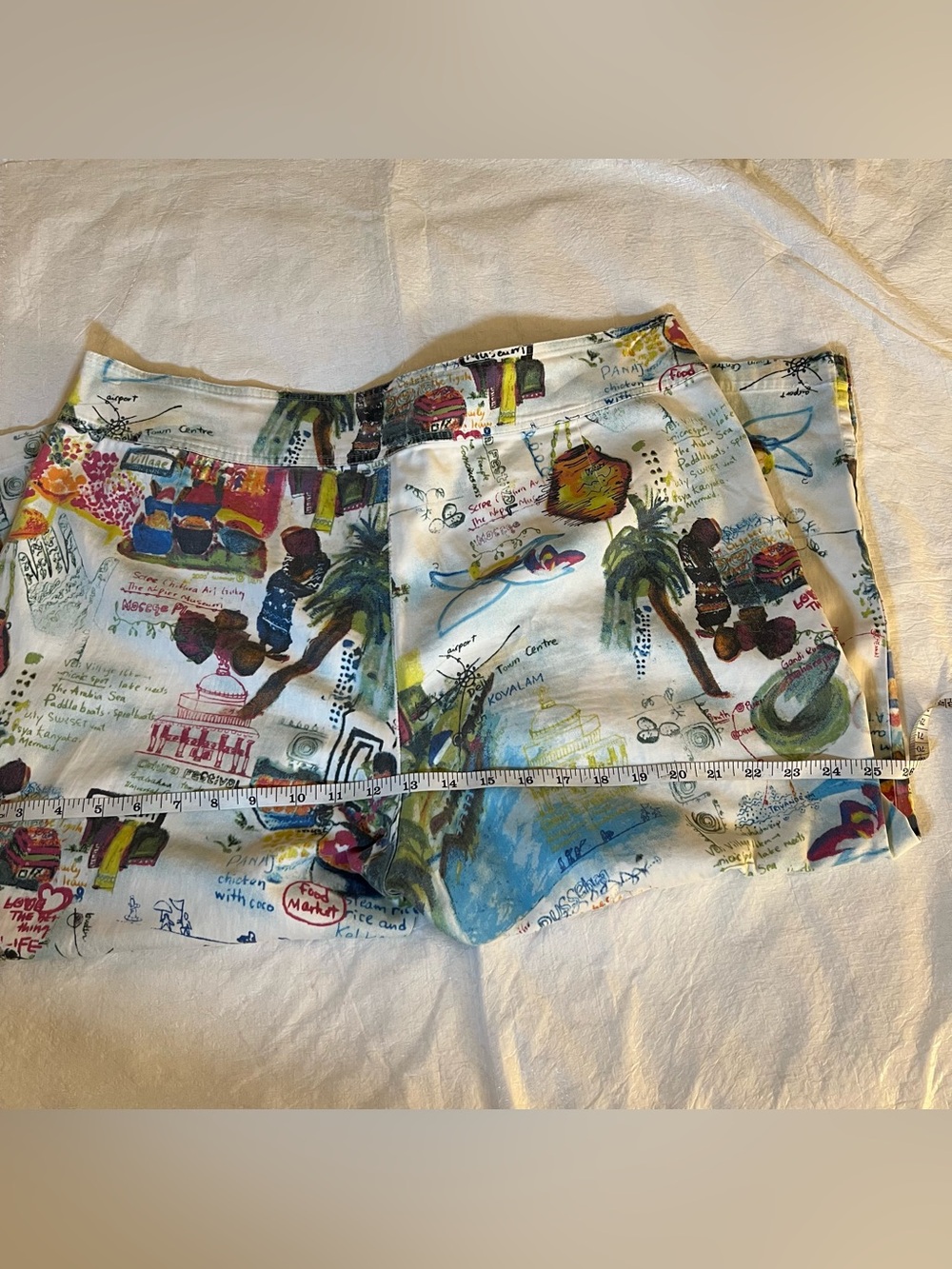 Chicos XL 3 Crop India Graphic Artsy Print Pants Travel Cruise Wearable Art - Picture 4 of 15